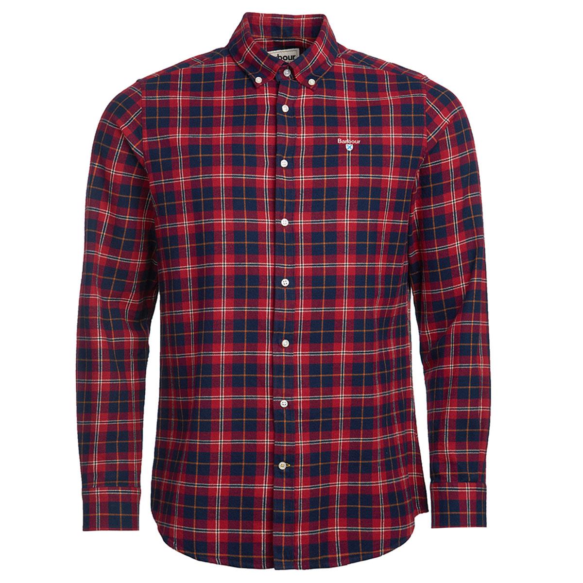 Image of Barbour Mens Highland Check 36 Tailored Shirt Red Small