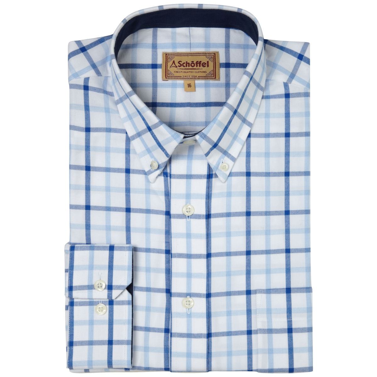 Image of Schoffel Mens Brancaster Shirt Light Blue 15 Inch