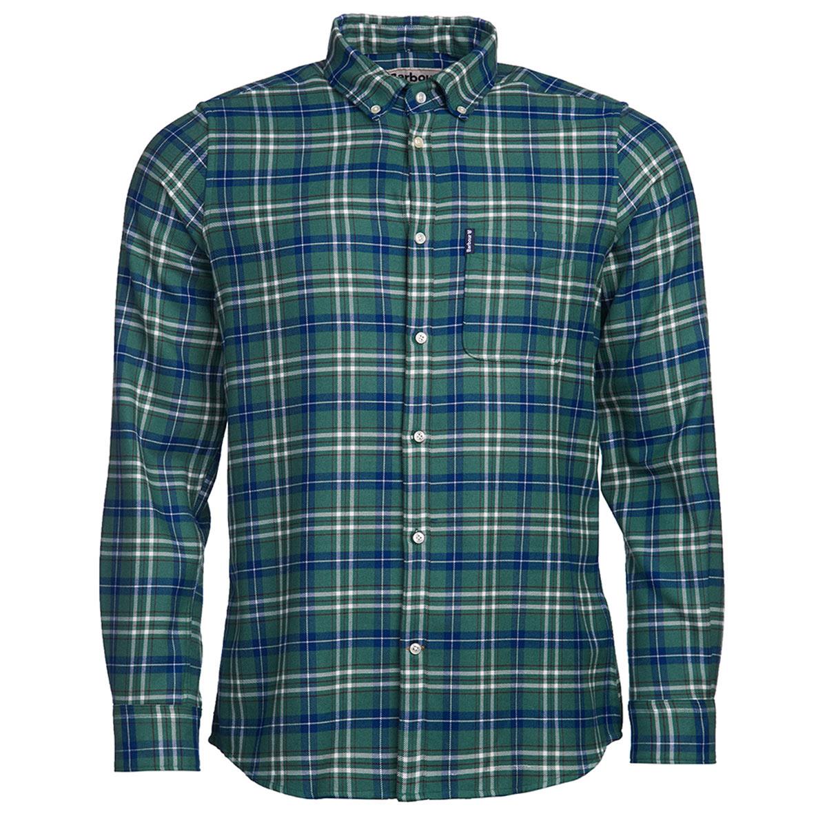 Image of Barbour Mens Highland Check 32 Tailored Shirt Green XL