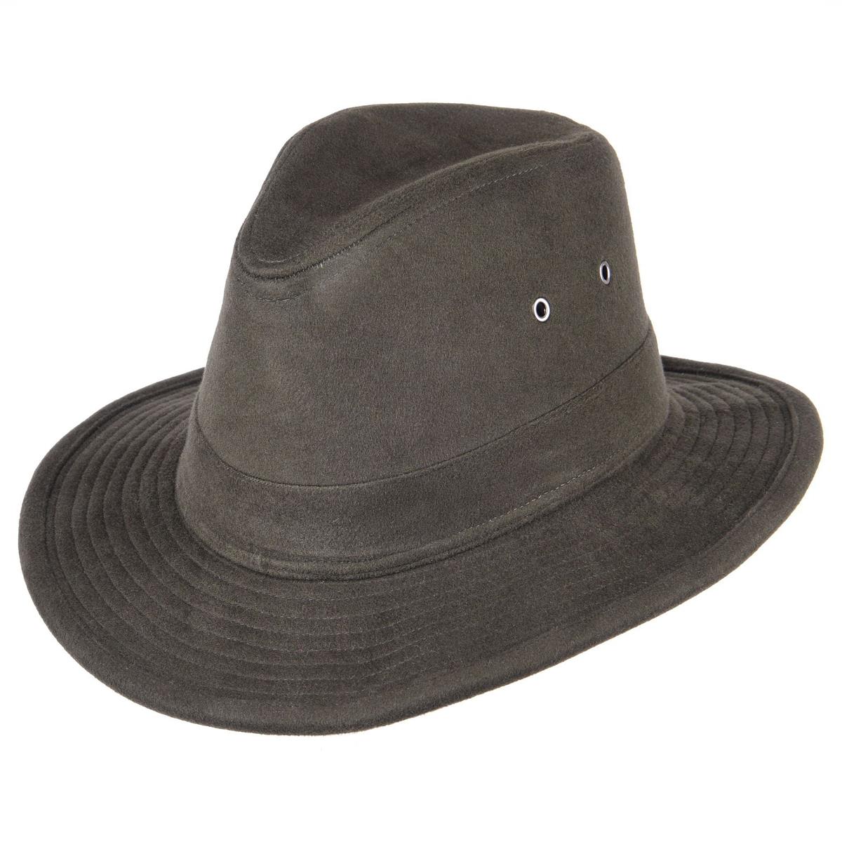 Image of Heather Mens Fergus Moleskin Trilby Hat Olive XL