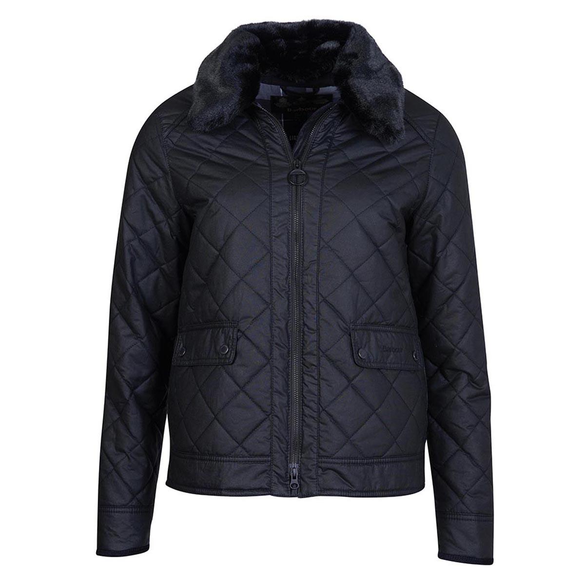 Image of Barbour Womens Glencoe Wax Jacket Black/Modern
