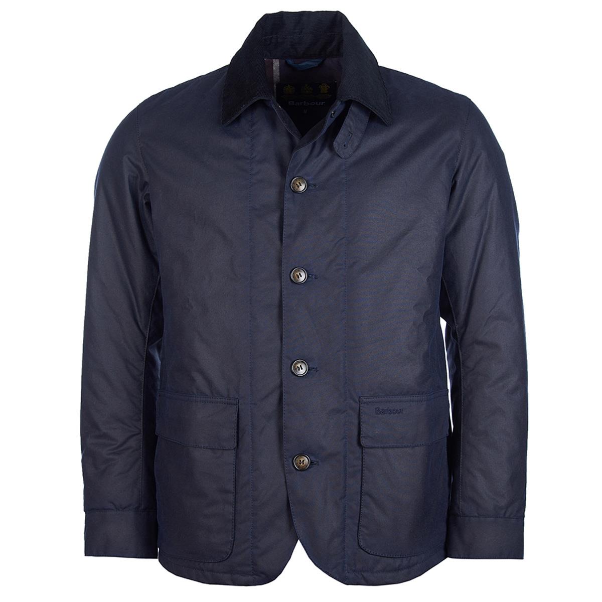 Image of Barbour Mens Hortal Wax Jacket Royal Navy XXL