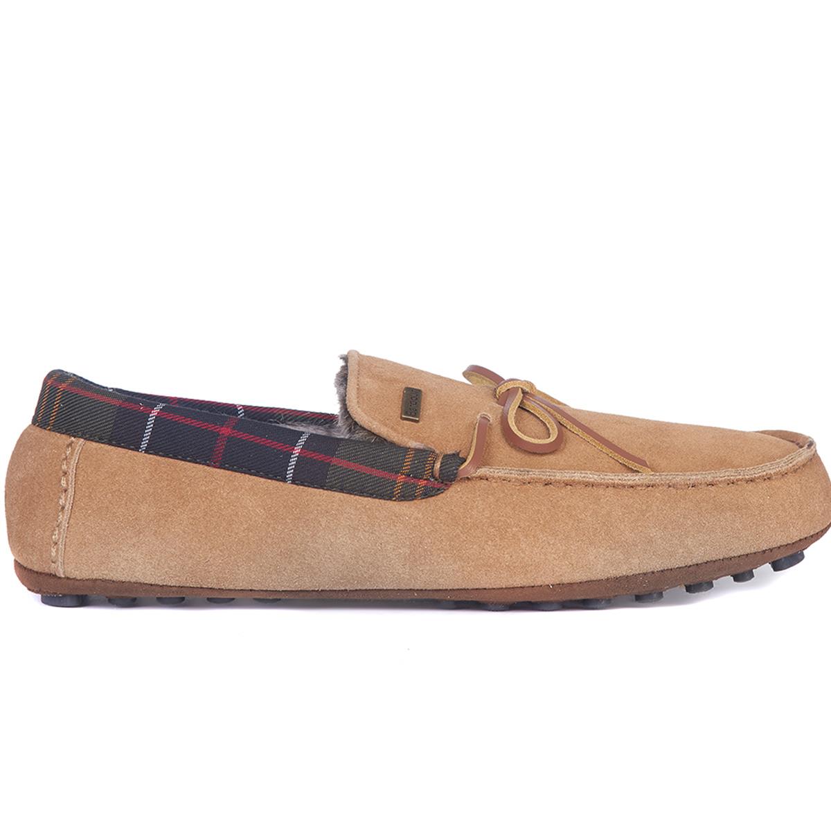 Image of Barbour Mens Tueart Slippers Camel Suede 6