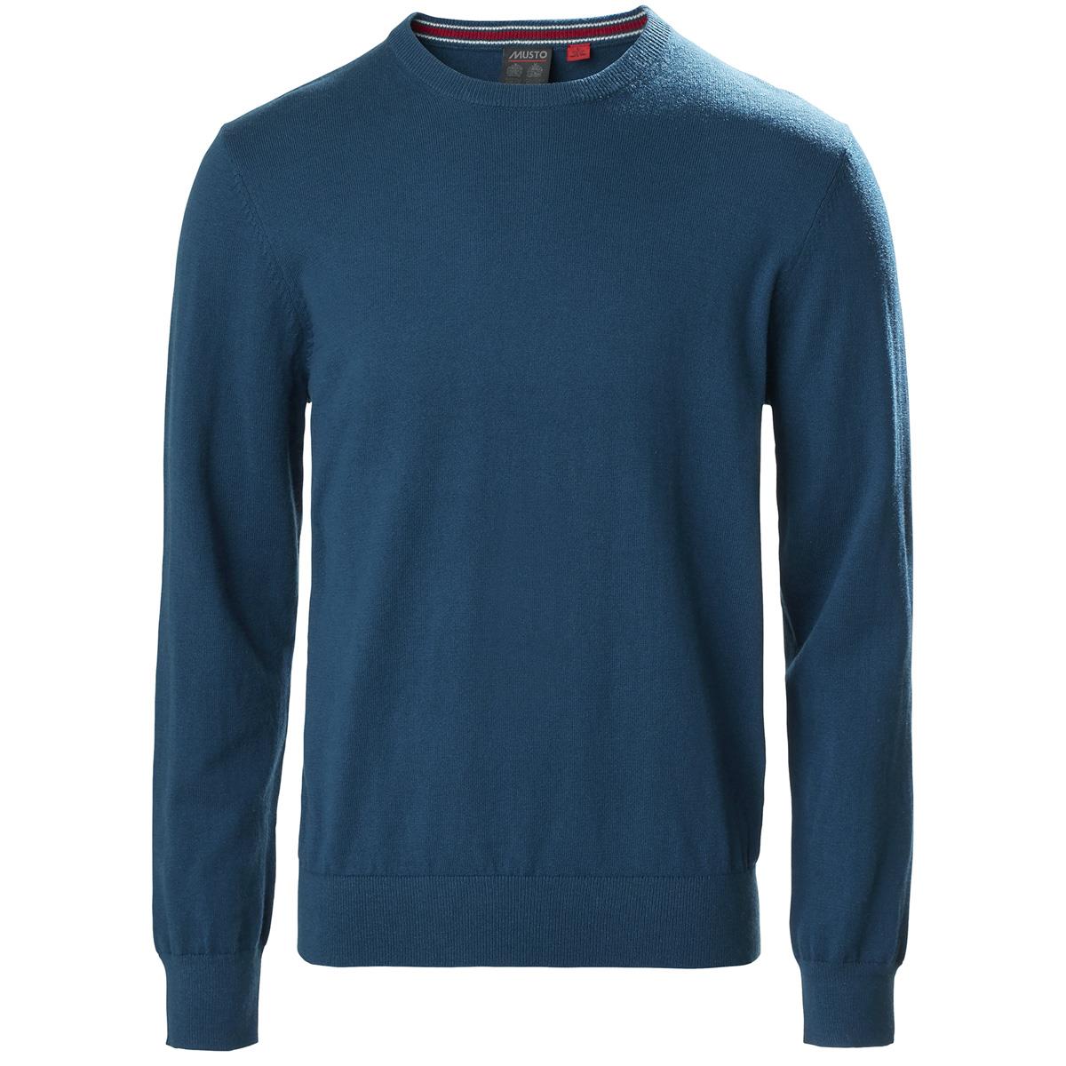 Image of Musto Mens Portofino Crew Knit Jumper Deep Sea L