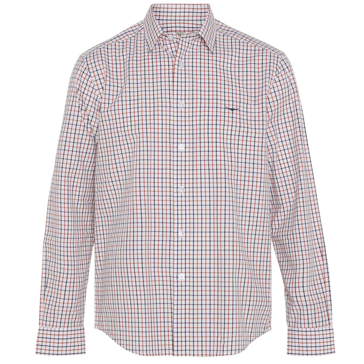 Image of R.M. Williams Mens Collin Shirt AW20 White/Orange/Brown Medium