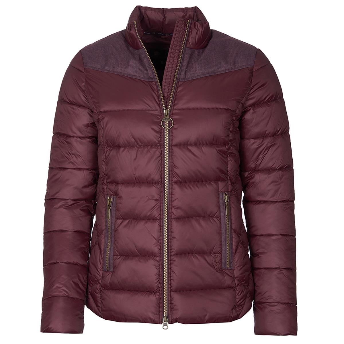 Image of Barbour Womens Ingham Quilted Jacket Winter Blackberry / Natural