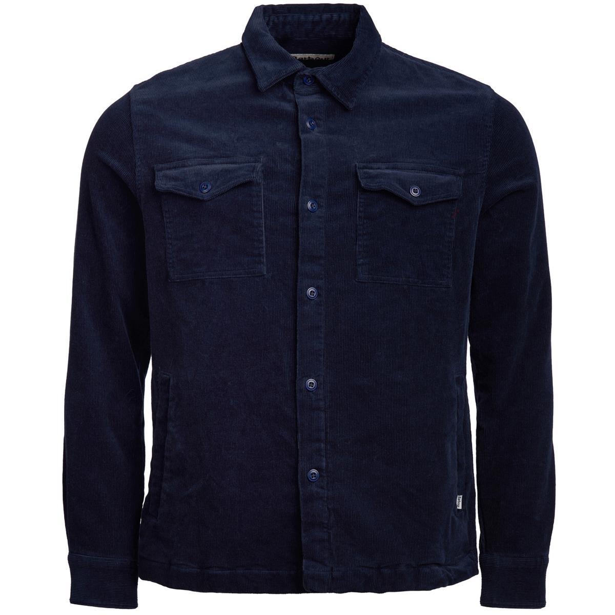 Image of Barbour Mens Cord Overshirt Navy Small