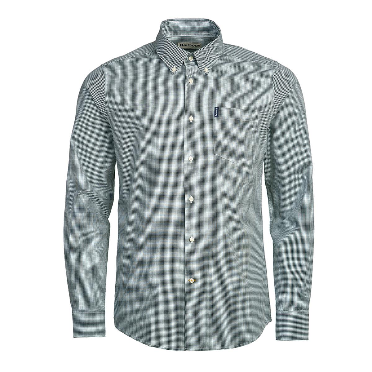 Image of Barbour Mens Gingham 10 Tailored Shirt Racing Green XXL