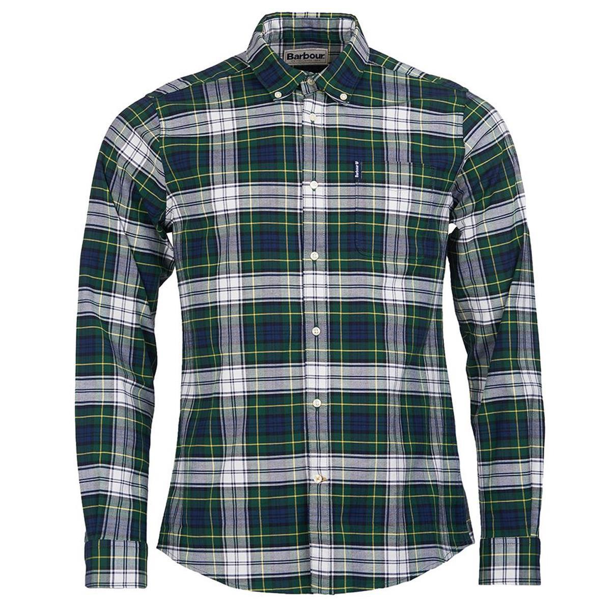 Image of Barbour Mens Highland Check 11 Tailored Shirt Green Small