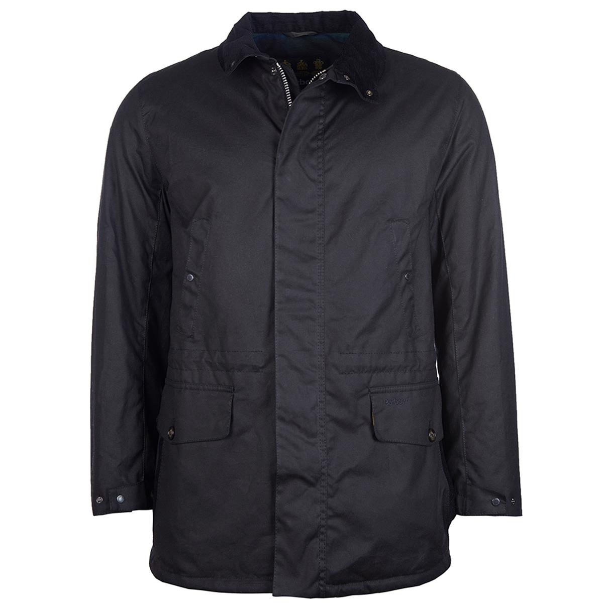 Image of Barbour Mens Hafden Wax Jacket Black Small
