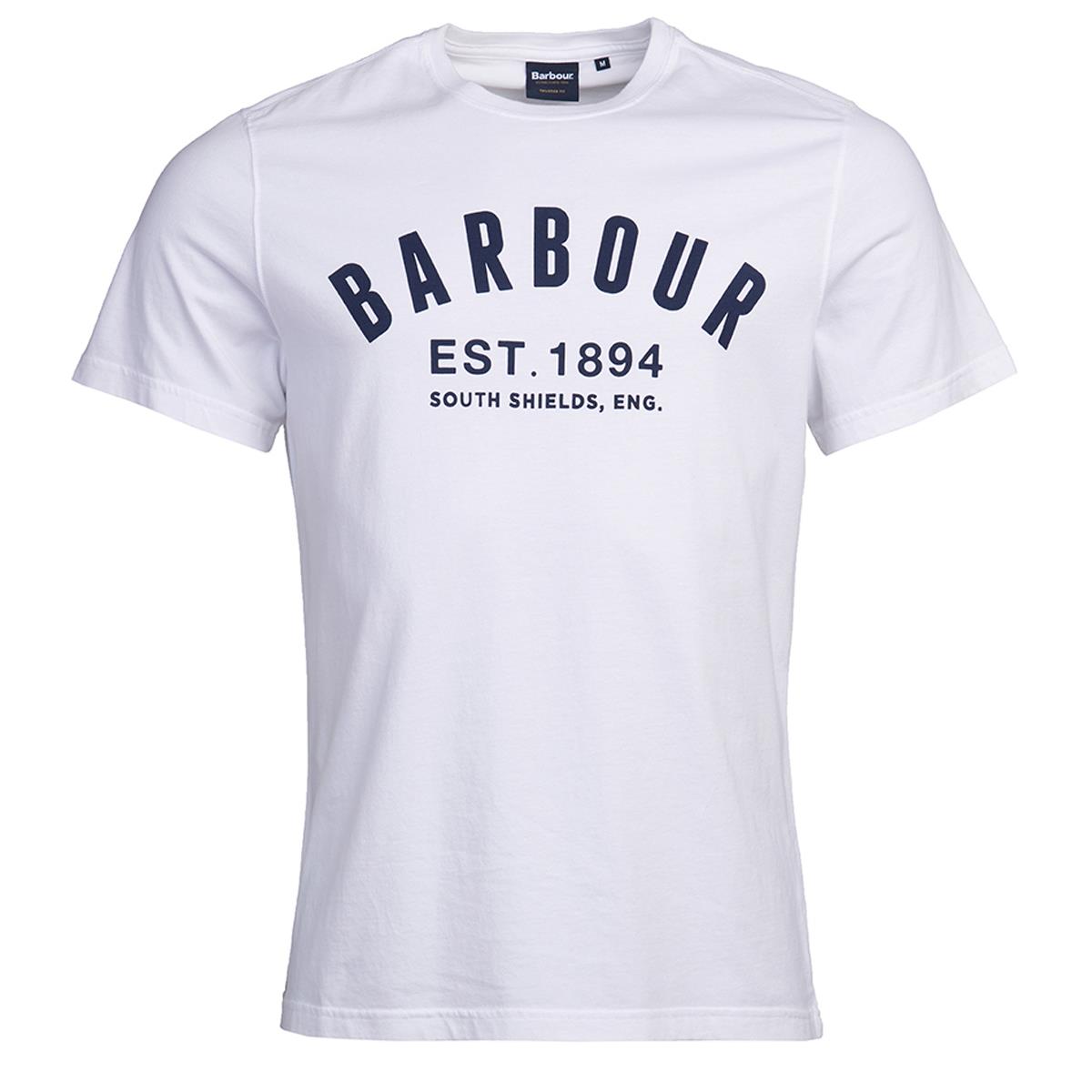 Image of Barbour Mens Ridge Logo Tee White Small