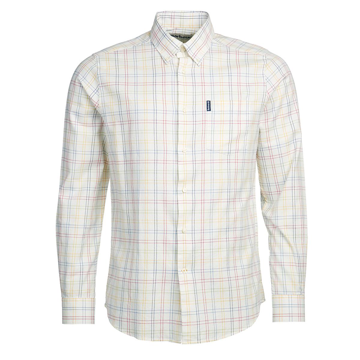 Image of Barbour Mens Tattersall 20 Tailored Shirt Gold Large