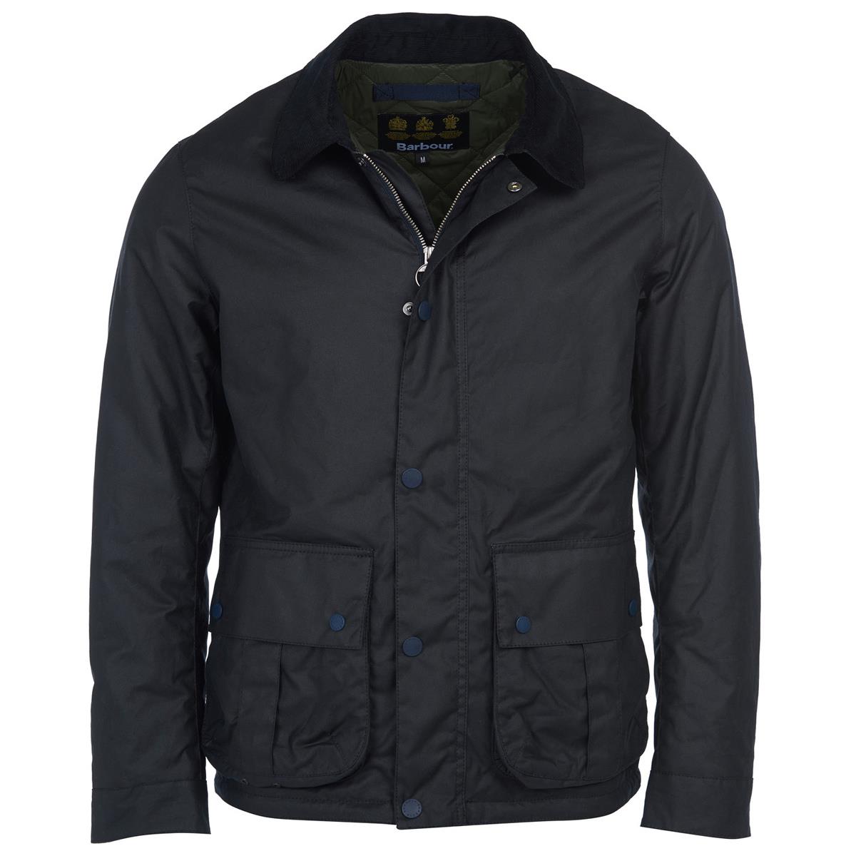 Image of Barbour Mens Allund Wax Jacket Navy Large