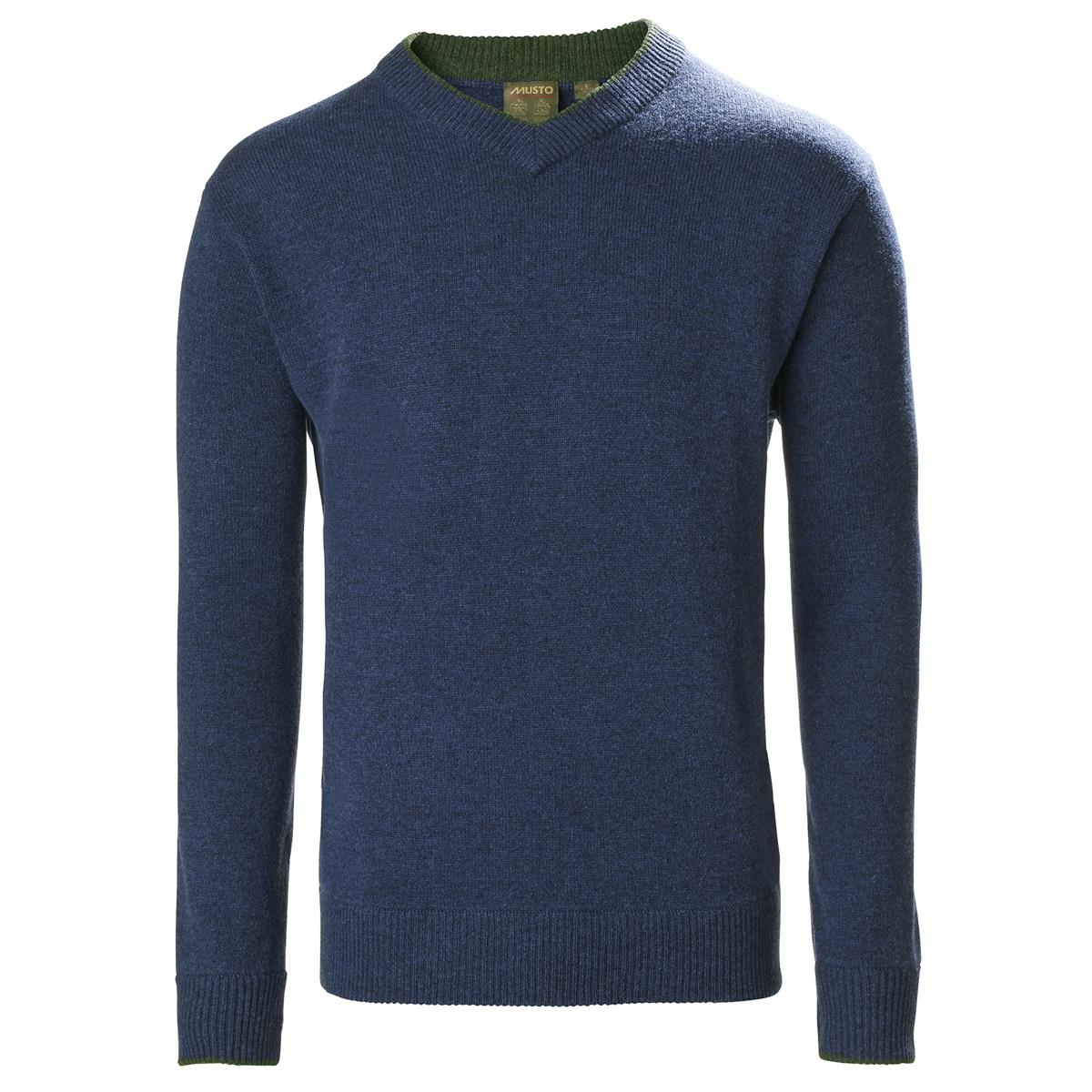 Image of Musto Mens Country V-Neck Knit Dark Cobalt S