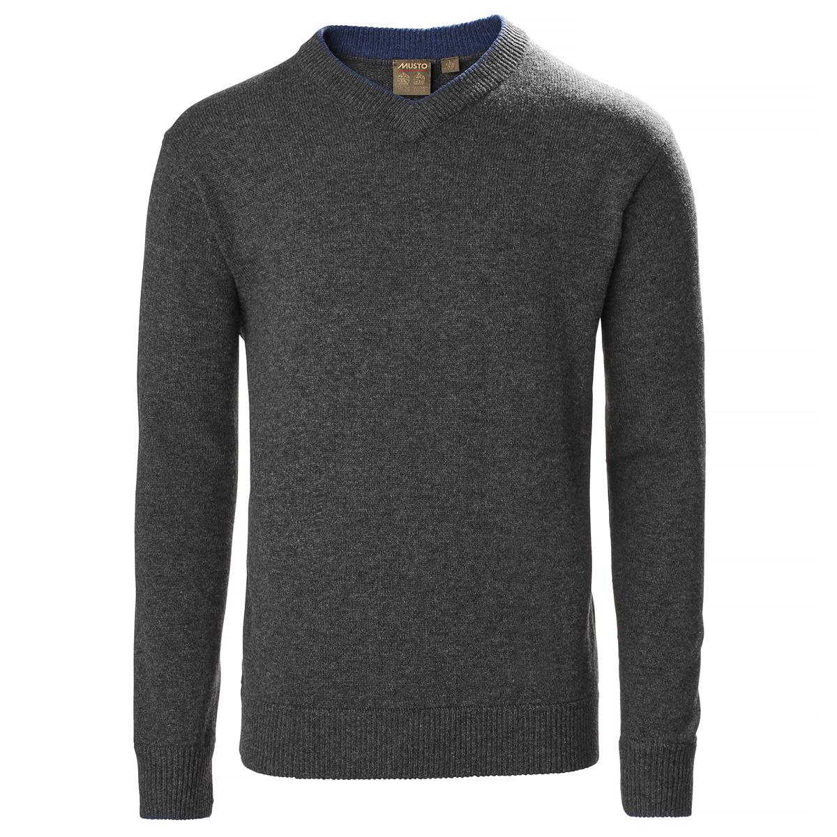 Image of Musto Mens Country V-Neck Knit Charcoal XXL