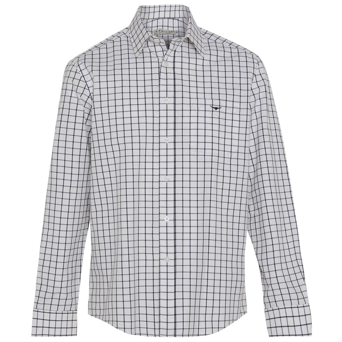 Image of R.M. Williams Mens Collin Shirt AW20 White/Navy Medium
