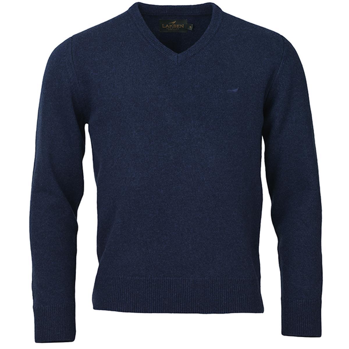 Image of Laksen Mens Johnston V Neck Knit Royal Blue Large