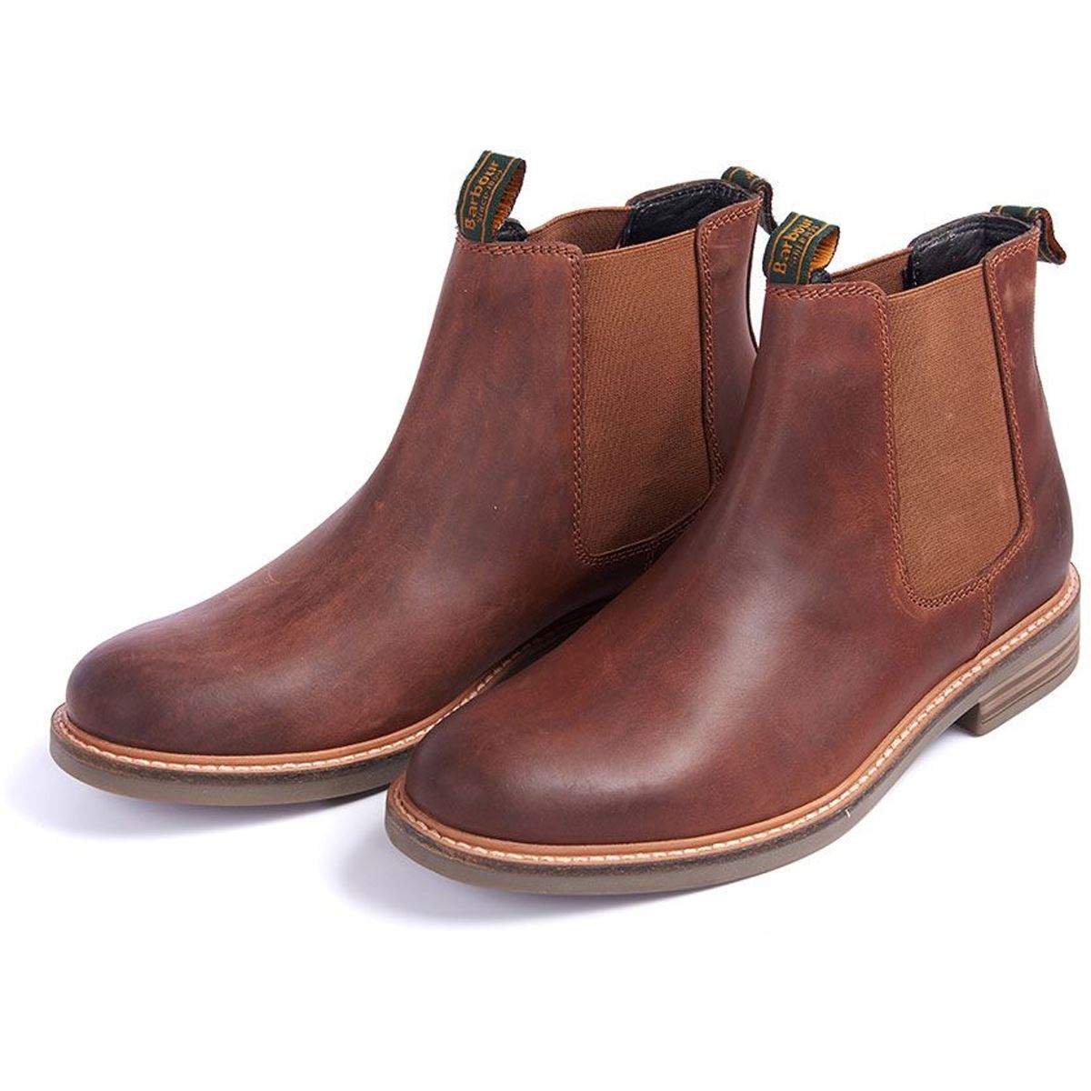 Image of Barbour Mens Farsley Chelsea Boots Dark Tan 7 (EU41)