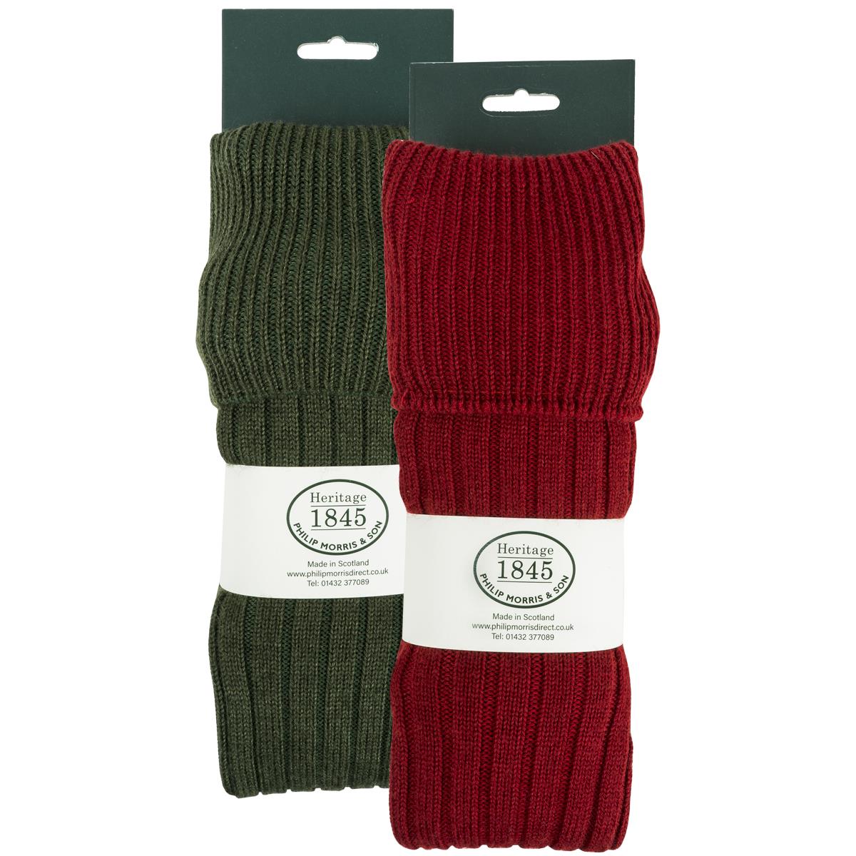 Image of Heritage 1845 Mens Jura Classic Boot Sock Twin Pack Spruce/ Brick Red 7-11