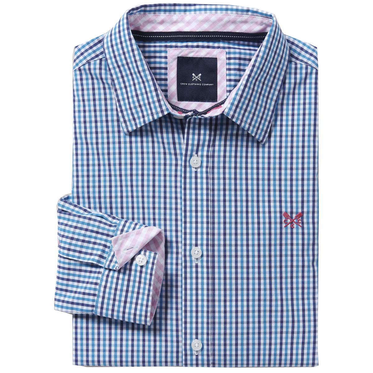 Image of Crew Clothing Mens Classic Tattersall Shirt Spirit Blue / Bright Navy XL