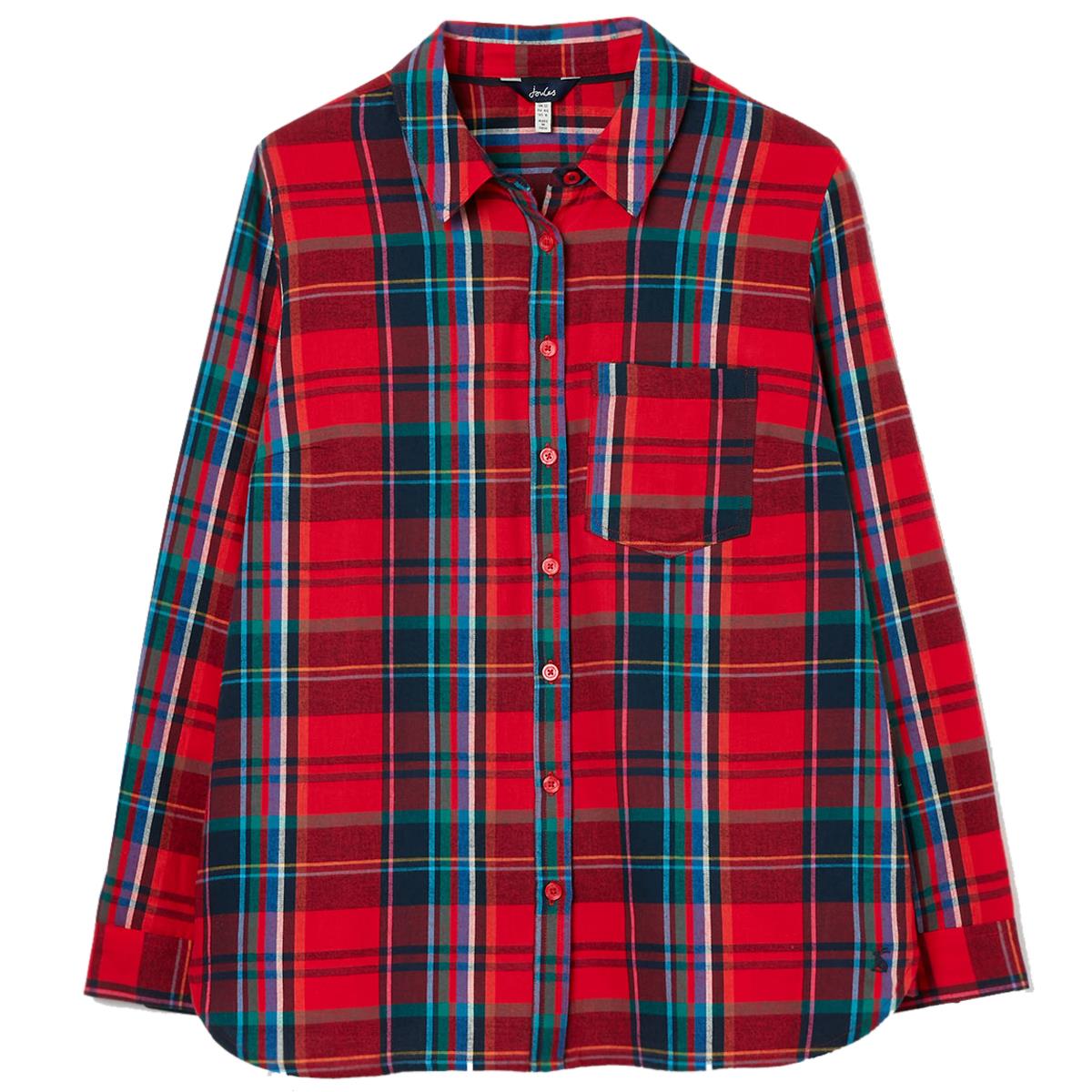 Joules Womens Lorena Linen Longline Woven Shirt Chalk Botanical