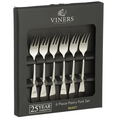 Viners Select 4-Piece Pastry Fork Set | Grey