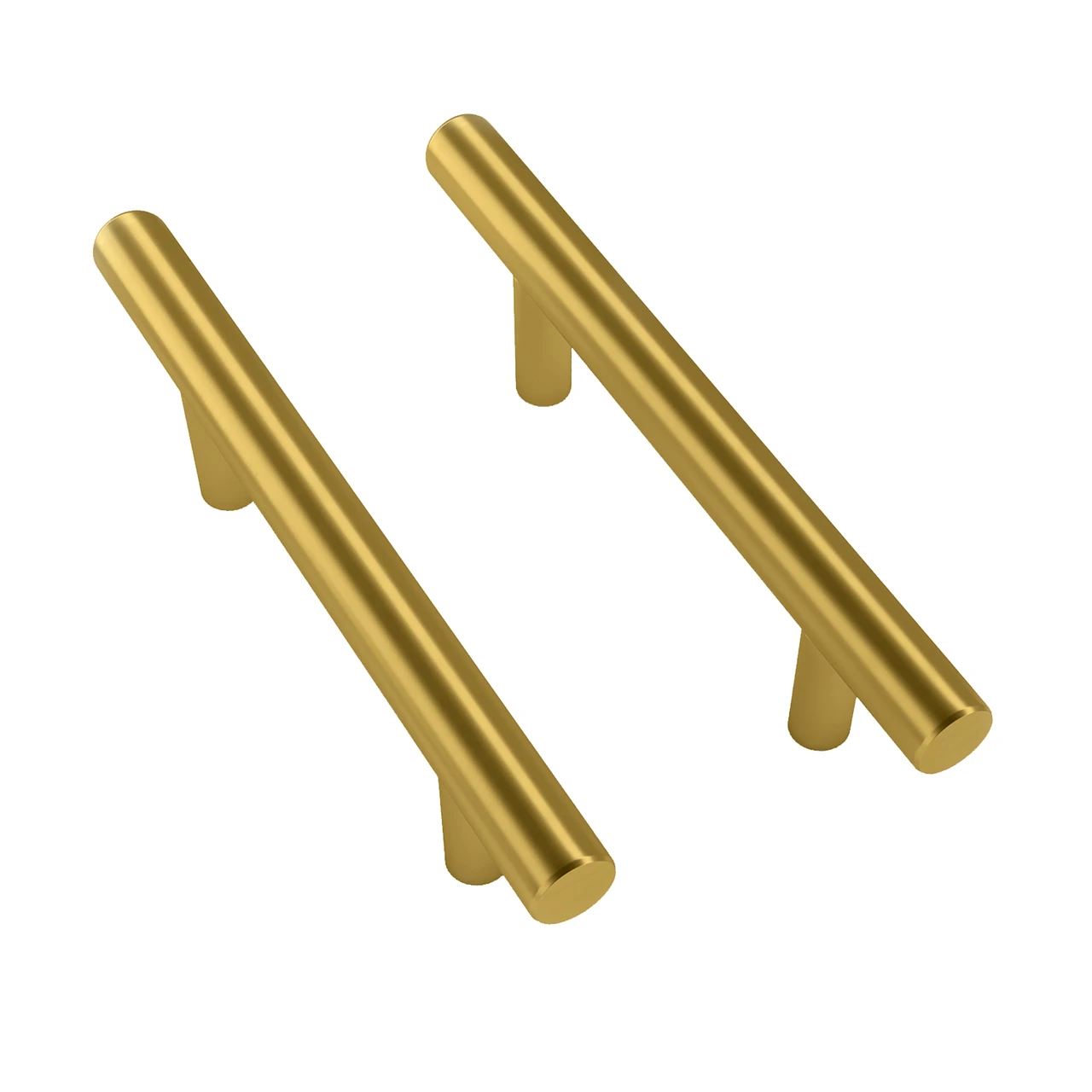 Canara Collection round cabinet pull in satin brass – modern minimalist pull by Mega Handles