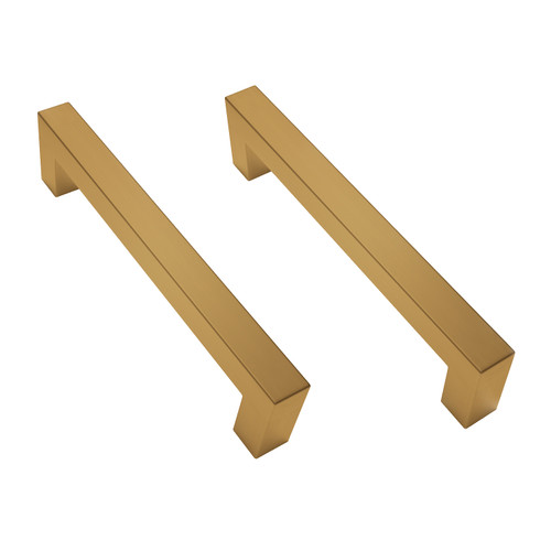 Fargo Collection square cabinet pull in satin brass – modern designer cabinet hardware by Mega Handles Fargo Collection square cabinet pull in satin brass – modern designer cabinet hardware by Mega Handles
