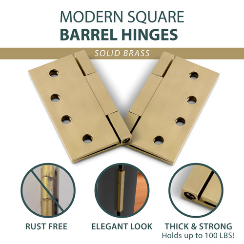 Mega Handles | Door Hinge | 4" Square Barrel Hinge