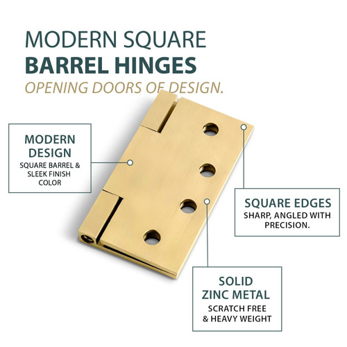Mega Handles | Door Hinge | 4" Square Barrel Hinge