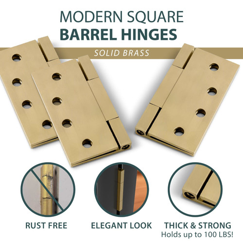 Mega Handles | Door Hinge | 4" Square Barrel Hinge