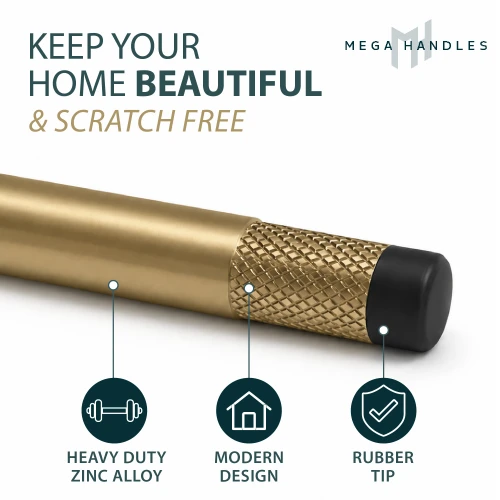 Knurled Slim Baseboard Door Stopper
