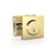 Square deadbolt in satin brass – modern minimalist door lock by Mega Handles