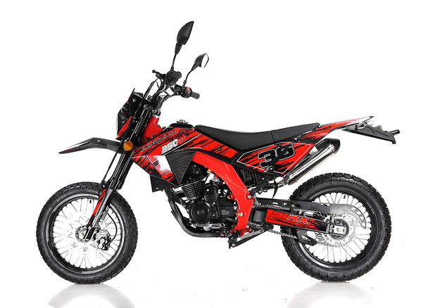 Apollo DB-36 Deluxe 250cc ( DOT ) - 5 Speed Manual Transmission with clutch - XL Frame Adult Dirt Bike
