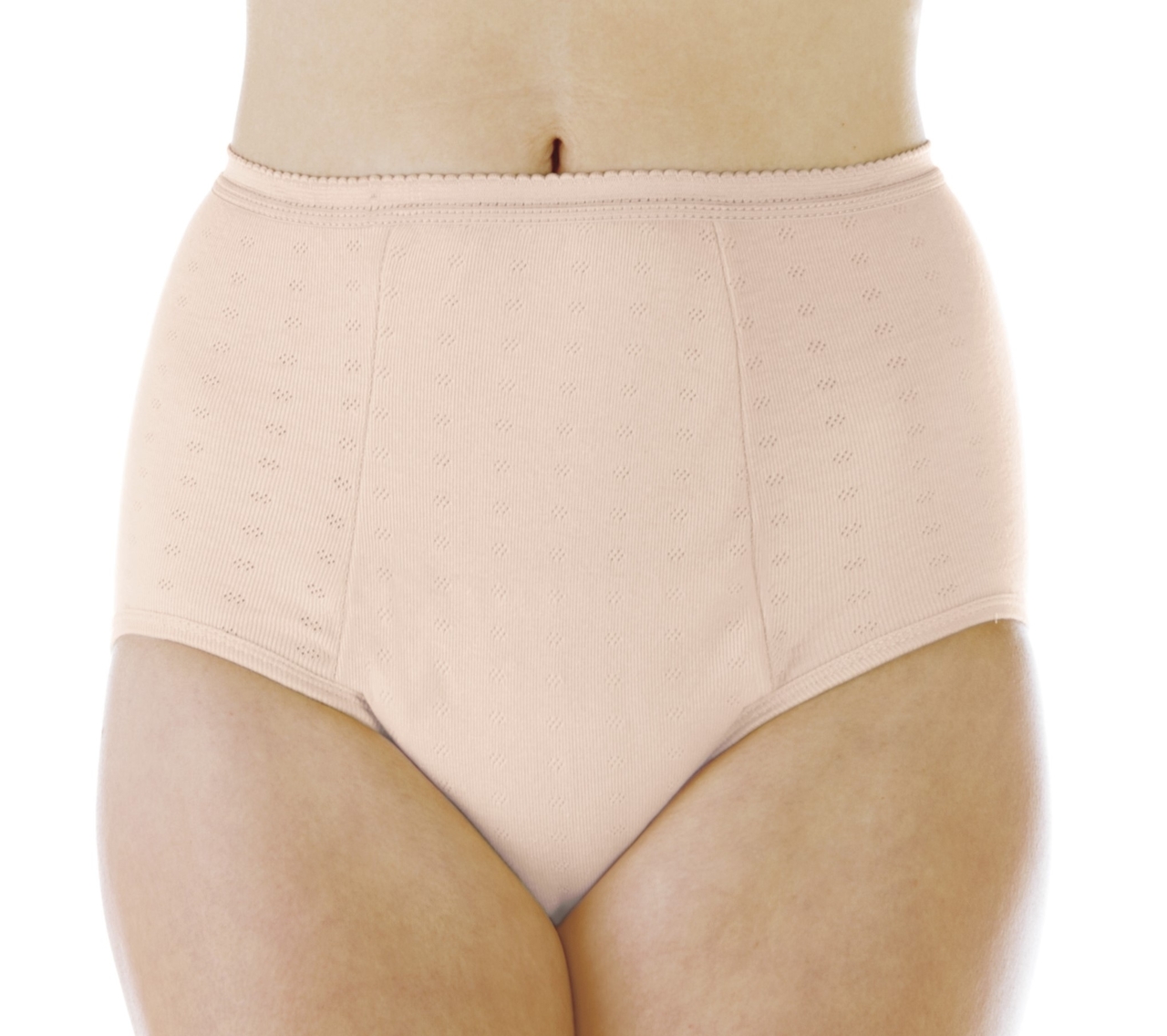 6-Pack Cotton Straight Leg Regular Absorbency Incontinence Panty Beige S  (Hip: 36-38)