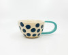 METKA & RUDOLF Handmade, ceramic coffee mug, turquoise, ceramic tea cup, circle, wedding gift, gift for mom, housewarming present,