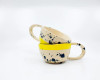 MILENA & ZDENKO Handmade, ceramic coffee mug, yellow, speckles, ceramic tea cup, birthday present, gift for mom, gift for a couple
