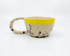 MILENA & ZDENKO Handmade, ceramic coffee mug, yellow, speckles, ceramic tea cup, birthday present, gift for mom, gift for a couple