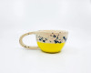 MILENA & ZDENKO Handmade, ceramic coffee mug, yellow, speckles, ceramic tea cup, birthday present, gift for mom, gift for a couple