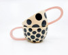 LILA & ZORAN Handmade, ceramic coffee mug, pink, ceramic tea cup, dots, gift for friend, gift for mom, gift for dad