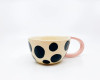 LILA & ZORAN Handmade, ceramic coffee mug, pink, ceramic tea cup, dots, gift for friend, gift for mom, gift for dad