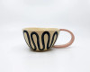 MARA & HINKO Handmade, ceramic coffee mug, pink, ceramic tea cup, stripes, mother’s day present, gift for mom, anniversary gift