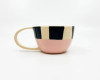 KARLA & BORIS Handmade coffee mug, pink, ceramic tea cup, geometric, gift for dad, gift for mom, gift for a couple