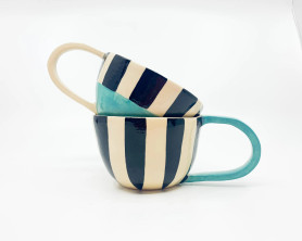 MARLENKA & IVAN Handmade, ceramic coffee mug, turquoise, ceramic tea cup, anniversary gift, gift for mom, gift for friend, housewarming gift
