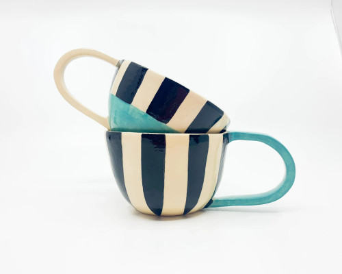 MARLENKA & IVAN Handmade, ceramic coffee mug, turquoise, ceramic tea cup, anniversary gift, gift for mom, gift for friend, housewarming gift