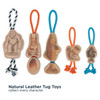 Tall Tails Dog Natural Leather Color Chipmunk Tug, 12in.
