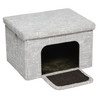 MidWest Homes for Pets Curious Cat Cube Cottage Silver 1ea/13 X 17 X 10.68in.