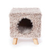 Prevue Pet Products Cozy Cube Plush Cat Furniture Frost Tan 1ea/12 in