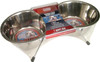 Loving Pets Stainless Steel Double Dog Diner Wrapped Silver 1 Pt