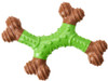 Spot Ethical Bam Bone Dental X-Bone Dog Toy Green/Brown 6 In